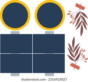 6 photo collage template. vector illustration, new collections
