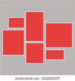 6 photo collage template. vector illustration