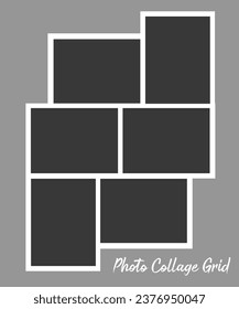 6 photo collage template. vector illustration, new collections