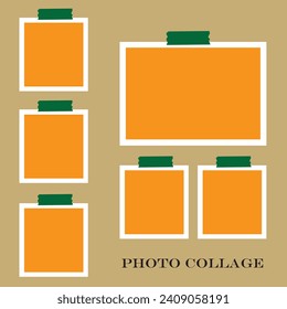 6 photo collage template. vector illustration, new collections