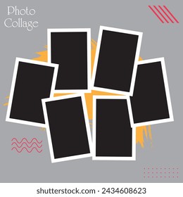 6 Foto Collage Vorlage. Vektor-Illustration, neue Kollektionen