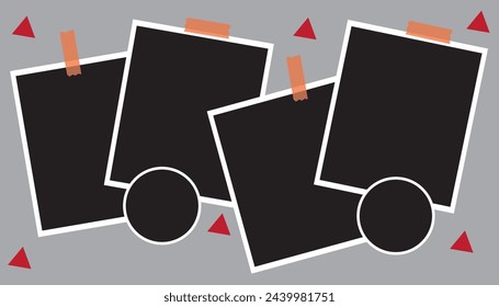 6 photo collage template. vector illustration, new collections
