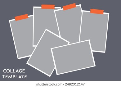 6 photo collage template. vector illustration, new collections