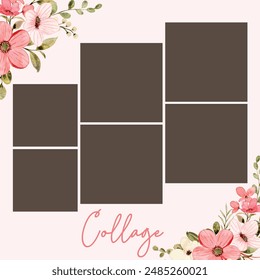 6 photo collage template. vector illustration, new collections