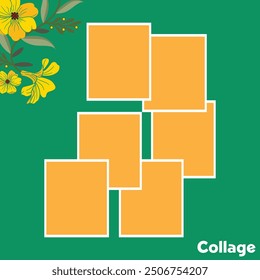 6 photo collage template. vector illustration, new collections
