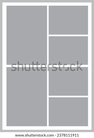 6 photo collage template. vector illustration, new collections