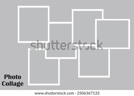 6 photo collage template. vector illustration, new collections