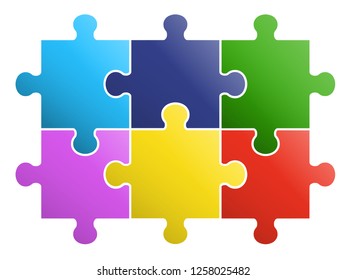 6 pieces Puzzle design material