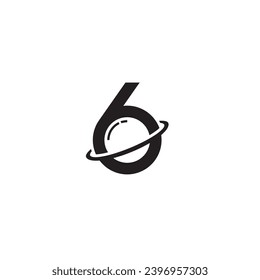 6 y diseño del logotipo o icono de Planet