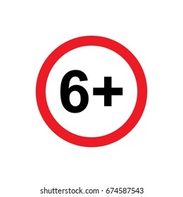 6 plus icon illustration isolated vector sign symbol