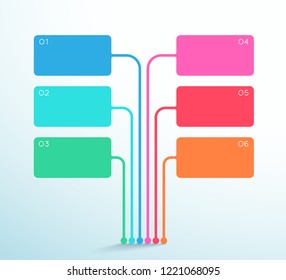 6 Point Vector Text Box Diagram 3d Infographic Template