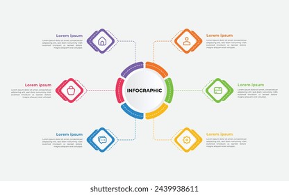 6 points vector infographic template