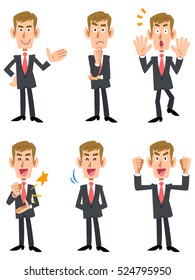 6 poses and gestures of businessmen