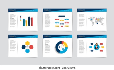 6 presentation business templates. Infographics for leaflet, poster, slide, magazine, book, brochure, website, print.