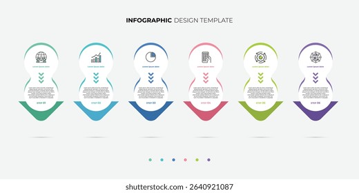 6 process infographic arrows design template. Planning, Marketing, Strategy and Business presentation