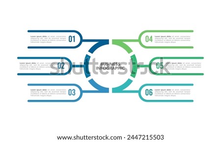 6 process infographic design template. Business presentation, and organization. Vector illustration.