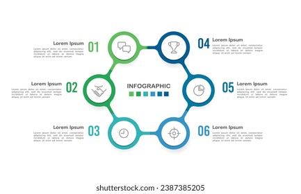 6 processes for success. Infographic cycle design template. Business presentation. Vector illustration.