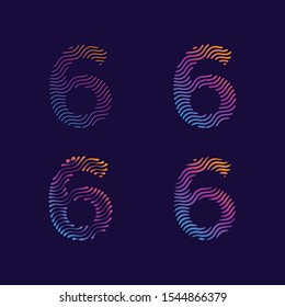 6 Regular Number Modern Unique Wave Line for fashion decoration background cover wall graphic element for all company profile and personal with high end look