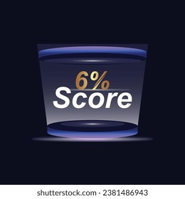 6% Score Sign Designed to catch the  and illustration  combination in blue Vector illustration background design.