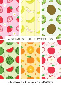 6 seamless fruit patterns