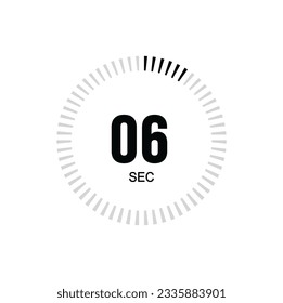 reloj de 6 segundos. cronómetro de parada digital de tiempo de conteo de iconos de cronómetro de parada de 6 segundos.