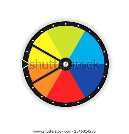 6 section blank wheel of fortune icon. Clipart image isolated on white background