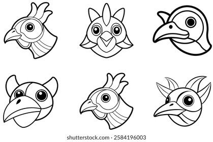 6 set animals vector illustration artwork 