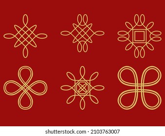 6 set chinese ornament element
decoration