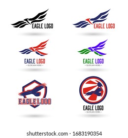 6 Set of Eagle Logo Vector Illustration