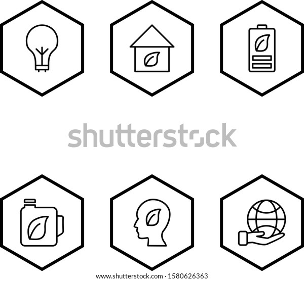 6 Set Of
Eco icons isolated on white
background.
