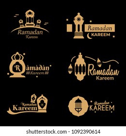 6 set modern labels for ramadan