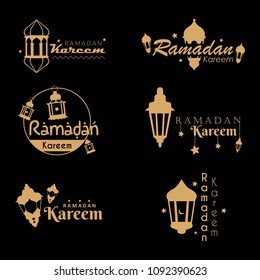 6 set modern labels for ramadan