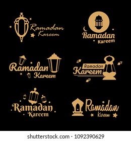 6 set modern labels for ramadan