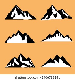 6 Set of mountain icon vector illustration design.