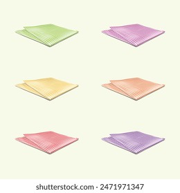 6 set of sheets isolated