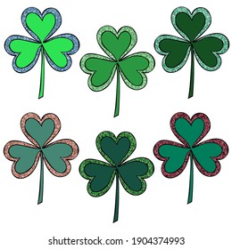6 Shamrocks embellished with glitter to add a sparkle to your St. Patrick's Day crafting. 