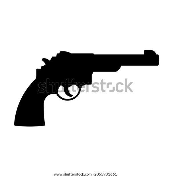 6 Shooter Gun Silhouette Icon Clipart Stock Vector (royalty Free 