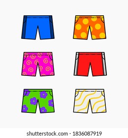 6 cortos de ilustración vectorial y varios colores. logotipo, plano y sencillo