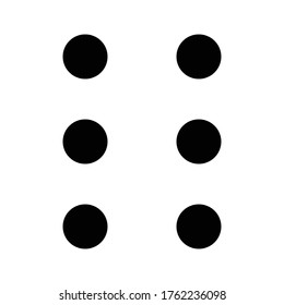 6 side dice, black on white