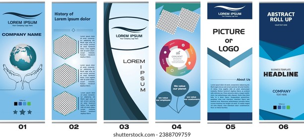 6 (SEIS) Importante calendario de eventos históricos X Banner y un conjunto de seis folletos verticales con diferentes plantillas de banner.
