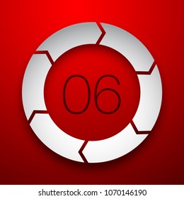 6 six parameter flat design concept components. Modern infographics vector illustration banner, business diagram brochure.