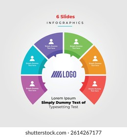 6 slides process chart infographics	

