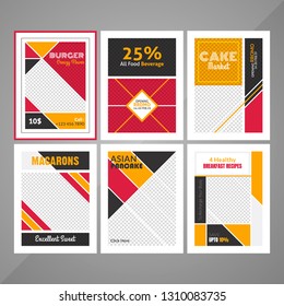 6 Slides Unique Editable modern Social Media banner Template.Anyone can use This Design Easily.Promotional square web banner for social media. Elegant sale and discount promo - Vector.