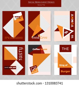 6 Slides Unique Editable modern Social Media banner Template.Anyone can use This Design Easily.Promotional square web banner for social media. Elegant sale and discount promo - Vector.