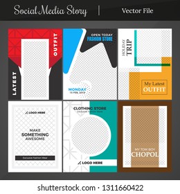 6 Slides Unique Editable modern Social Media banner Template. Anyone can use This Design Easily. Promotional square web banner for social media. Elegant sale and discount promo - Vector.