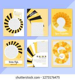 6 Slides Unique Editable Social Media banner Template. This Template Design Concept For Boost Your Business. Elegant sale and discount promo - Vector.