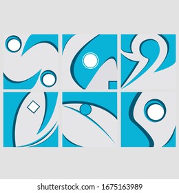 6 Plantilla vectorial cuadrado de medios sociales. Diseños de verano vectoriales reutilizables. Pancarta colorida y elegante.