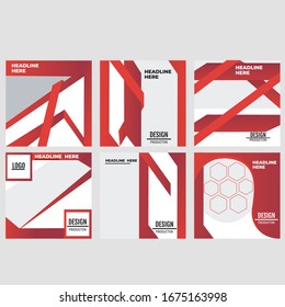 6 Social media square vector template. Reusable vector summer designs. Colorful elegant banner.