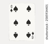 6 spade poker card, vector element