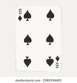 6 spade poker card, vector element